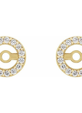 14K White Gold .08 CTW Natural Diamond Earring Jackets with 3.6 mm ID