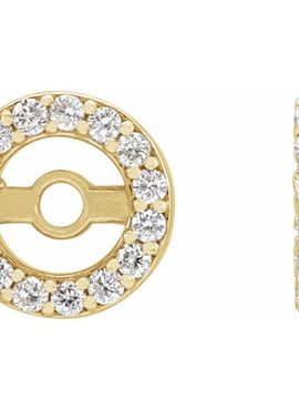14K White Gold .08 CTW Natural Diamond Earring Jackets with 3.6 mm ID