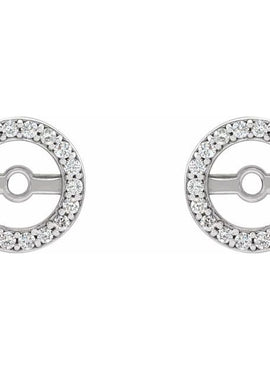 14K White Gold .08 CTW Natural Diamond Earring Jackets with 3.6 mm ID