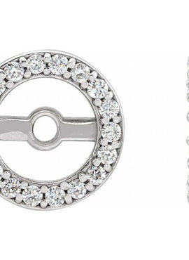 14K White Gold .08 CTW Natural Diamond Earring Jackets with 3.6 mm ID
