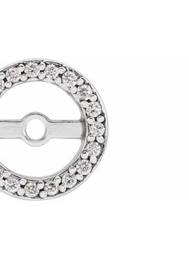 14K White Gold .08 CTW Natural Diamond Earring Jackets with 3.6 mm ID