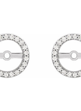 14K White Gold .08 CTW Natural Diamond Earring Jackets with 3.6 mm ID
