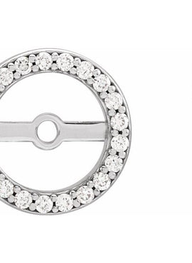 14K White Gold .08 CTW Natural Diamond Earring Jackets with 3.6 mm ID