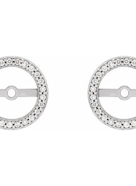 14K White Gold .08 CTW Natural Diamond Earring Jackets with 3.6 mm ID