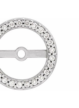 14K White Gold .08 CTW Natural Diamond Earring Jackets with 3.6 mm ID