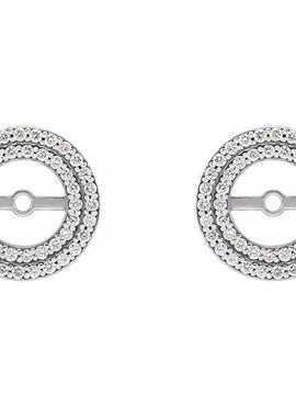 14K White Gold 1/3 CTW Natural Diamond Earring Jackets