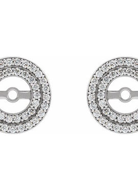 14K White Gold 1/3 CTW Natural Diamond Earring Jackets