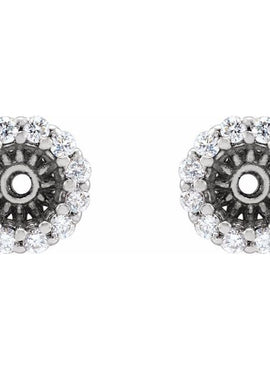 14K White Gold 1/8 CTW Natural Diamond Earring Jackets with 3.6 mm ID