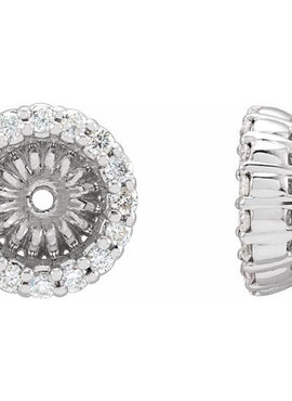 14K White Gold 1/8 CTW Natural Diamond Earring Jackets with 3.6 mm ID