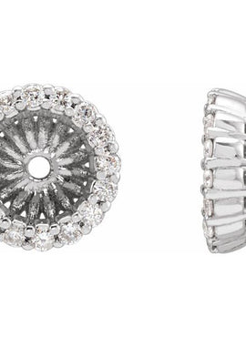 14K White Gold 1/8 CTW Natural Diamond Earring Jackets with 3.6 mm ID