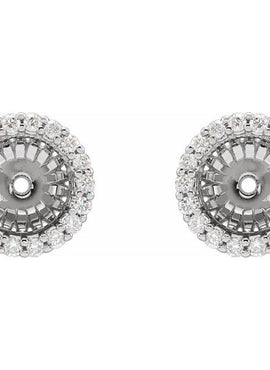 14K White Gold 1/8 CTW Natural Diamond Earring Jackets with 3.6 mm ID