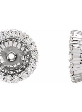 14K White Gold 1/8 CTW Natural Diamond Earring Jackets with 3.6 mm ID