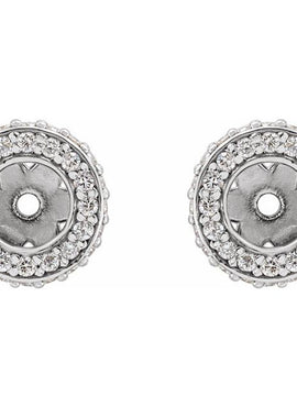 14K White Gold 1/5 CTW Natural Diamond Earrings Jacket