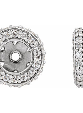 14K White Gold 1/5 CTW Natural Diamond Earrings Jacket