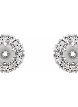 14K White Gold 1/5 CTW Natural Diamond Earrings Jacket