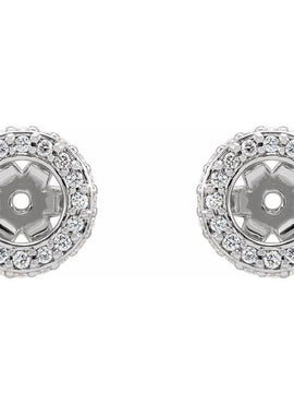 14K White Gold 1/5 CTW Natural Diamond Earrings Jacket