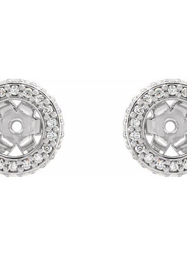 14K White Gold 1/5 CTW Natural Diamond Earrings Jacket