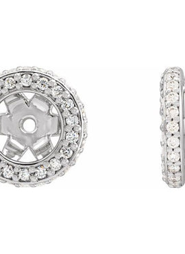 14K White Gold 1/5 CTW Natural Diamond Earrings Jacket