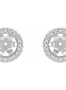14K White Gold 1/5 CTW Natural Diamond Earrings Jacket