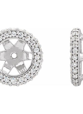 14K White Gold 1/5 CTW Natural Diamond Earrings Jacket