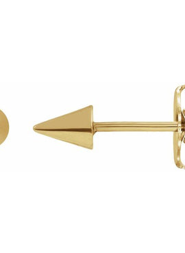 14K White Gold Spike Earrings