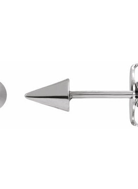 14K White Gold Spike Earrings