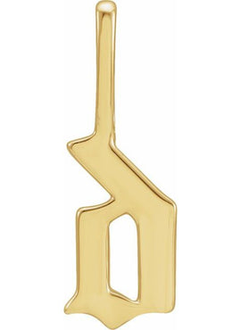 14K Rose Gold Gothic Initial A Charm/Pendant