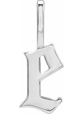 14K Rose Gold Gothic Initial A Charm/Pendant