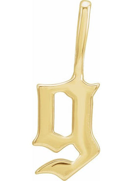 14K Rose Gold Gothic Initial A Charm/Pendant