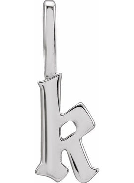 14K Rose Gold Gothic Initial A Charm/Pendant