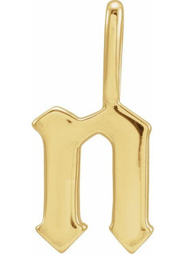 14K Rose Gold Gothic Initial A Charm/Pendant