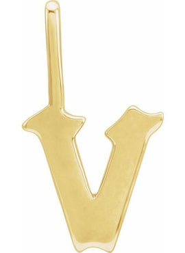 14K Rose Gold Gothic Initial A Charm/Pendant