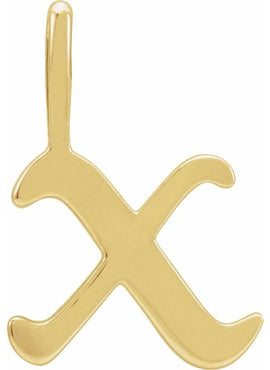 14K Rose Gold Gothic Initial A Charm/Pendant