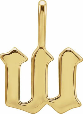14K Rose Gold Gothic Initial A Charm/Pendant