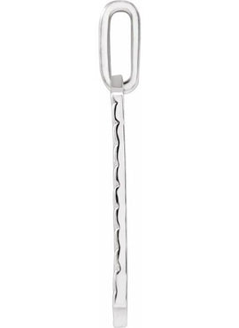 14K White Gold 24x16 mm Dog Tag