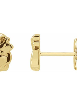 14K White Gold Tiny Nugget Earrings