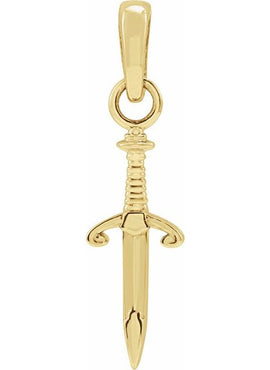 14K Rose Gold 16.78x4.56 mm Dagger Pendant
