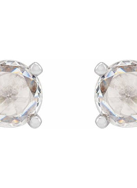 14K White Gold 1/4 CTW Rose-Cut Natural Diamond Stud Earrings