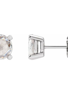 14K White Gold 1/4 CTW Rose-Cut Natural Diamond Stud Earrings