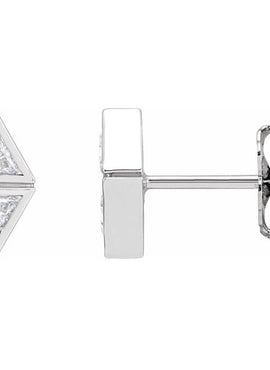 14K White Gold 1/4 CTW Natural Diamond Two-Stone Bezel-Set Earrings