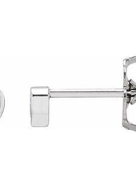 Platinum 1/10 CTW Natural Diamond Bezel-Set Earrings