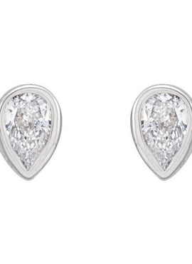 Platinum 1/10 CTW Natural Diamond Bezel-Set Earrings