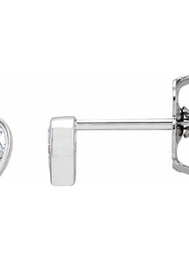 Platinum 1/10 CTW Natural Diamond Bezel-Set Earrings