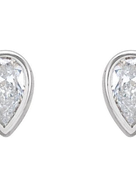 Platinum 1/10 CTW Natural Diamond Bezel-Set Earrings