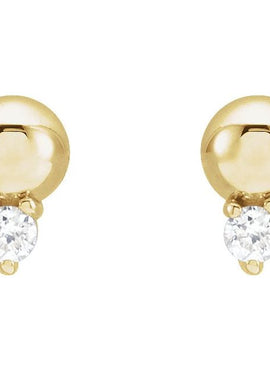 Platinum 1/5 CTW Natural Diamond Bead Earrings