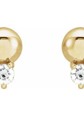 Platinum 1/5 CTW Natural Diamond Bead Earrings