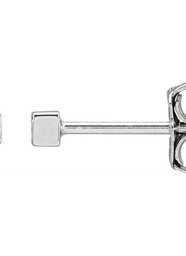 14K White Gold .05 CTW Natural Diamond Bezel-Set Earrings