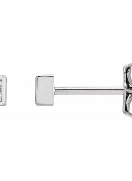 14K White Gold .05 CTW Natural Diamond Bezel-Set Earrings