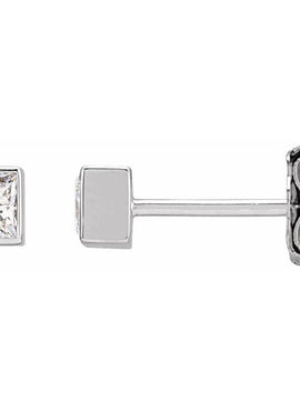 14K White Gold .05 CTW Natural Diamond Bezel-Set Earrings