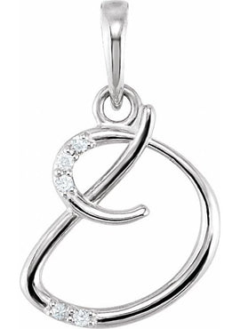 14K Yellow Gold .025 CTW Natural Diamond Initial A Pendant